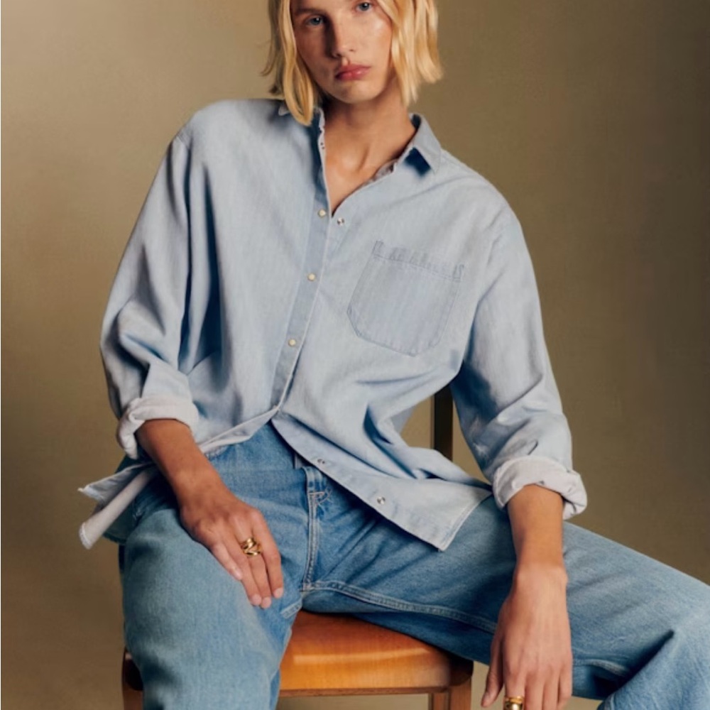 Sezane Max Shirt - Very Light Denim